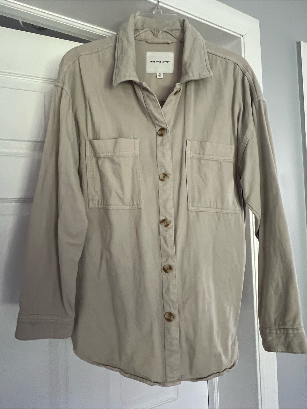 Thread & Supply Women’s Cream Button-Up Overshirt